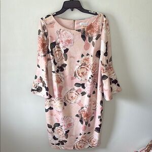 Calvin Klein Pink Flowered  Dress